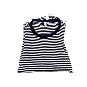 & Other Stories Navy Striped Long Sleeve Crew Neck Top SZ8